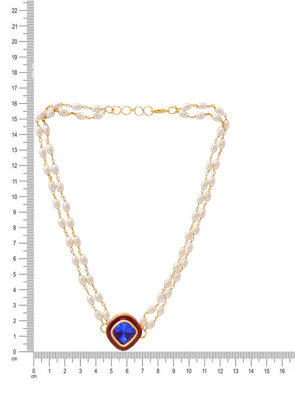 Ruby Raang Blue Meenakari & Pearl Choker | Grocsy