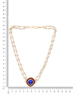 Ruby Raang Blue Meenakari & Pearl Choker | Grocsy