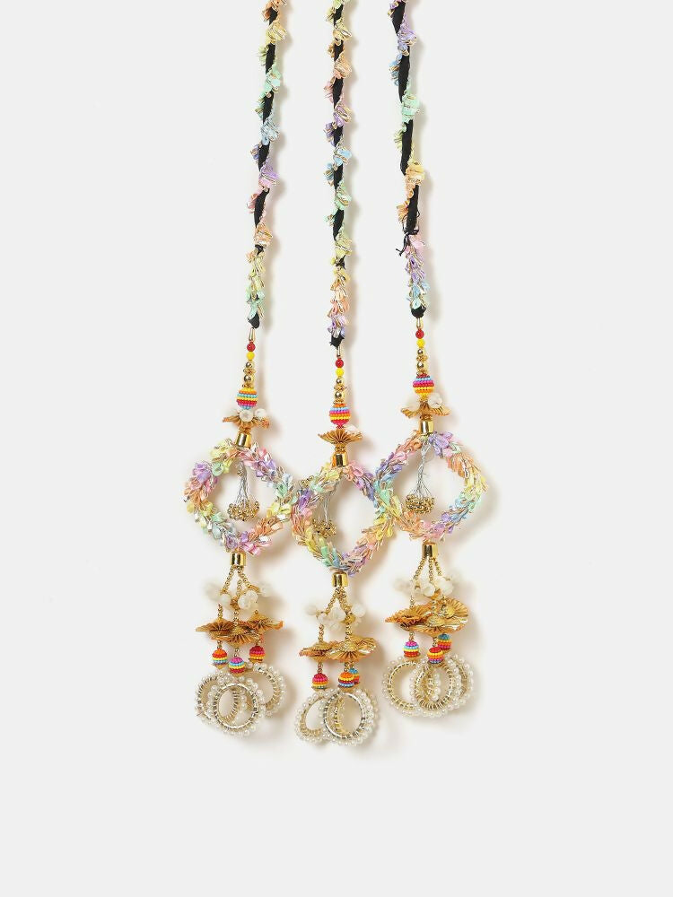 Ruby Raang Colorful Gota Pati Colorful Stones And Golden Stones Parandi | Grocsy