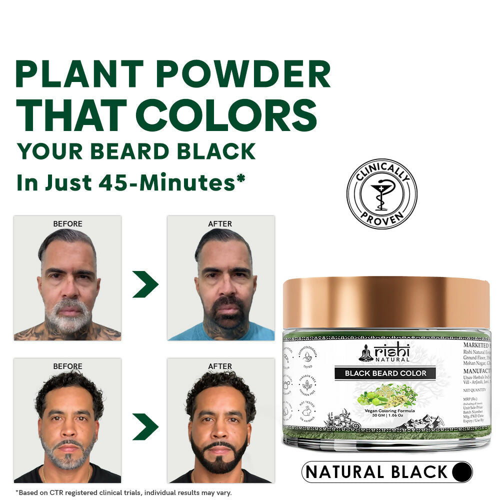 Rishi Natural Beard Black Color | Grocsy