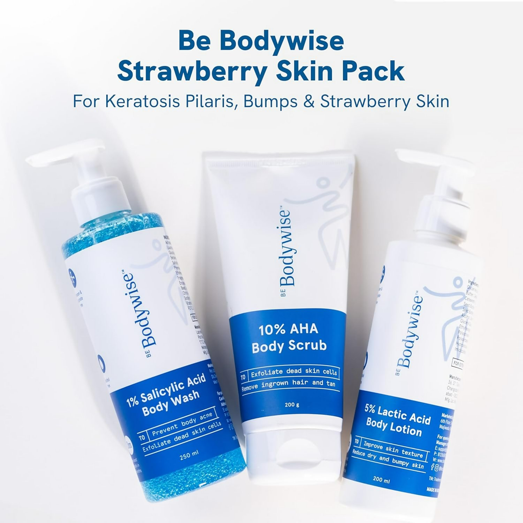 BeBodywise Strawberry Skin Pack Kit (Body Wash, Body Lotion & Bath Scrub) | Grocsy
