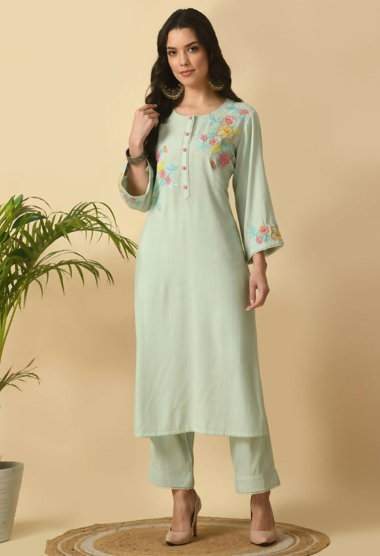 Joban Fashion L.Green Cotton Rayon Kurta Set | Grocsy
