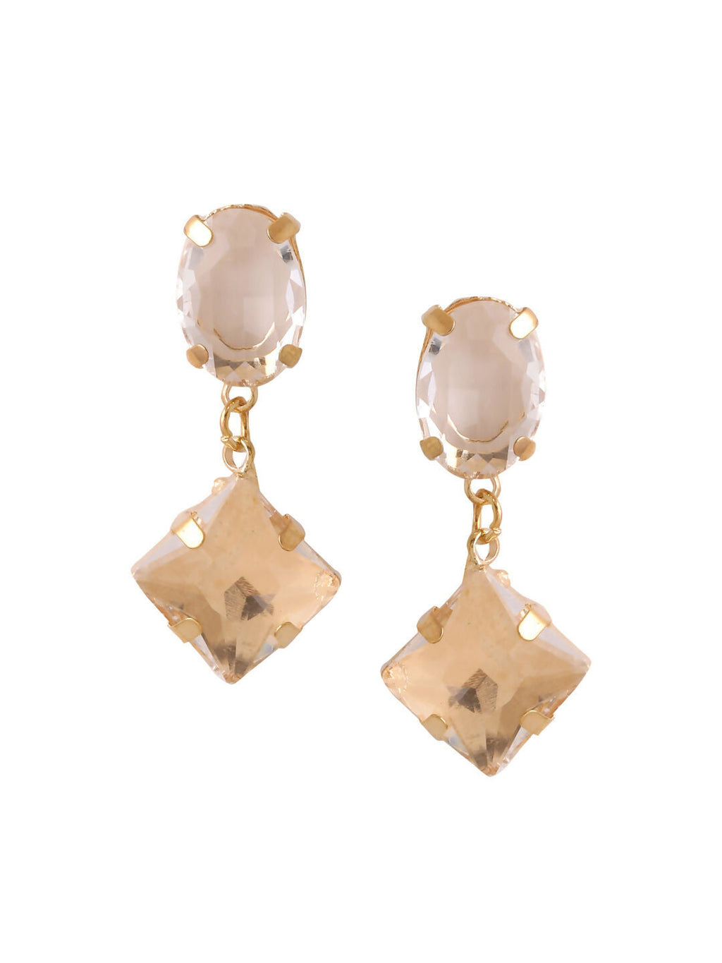 NVR Women Golden Cz Studded Studs Earrings | Grocsy