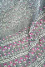 Vastranavya Grey Digital Printed Linen Ready To Wear Designer Saree with Unstitched Blouse | Grocsy
