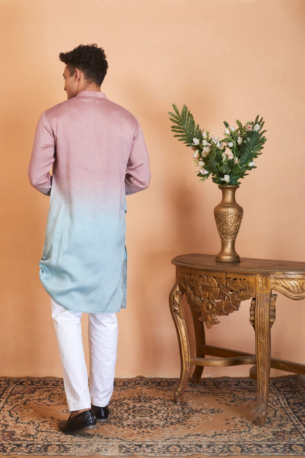 Glidden Ombre Flap Designer Men's Kurta by Hilo Design | Grocsy