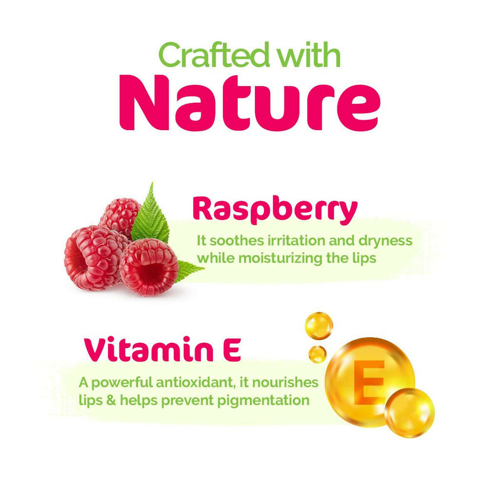 Mamaearth Vitamin E and Raspberry Tinted 100% Natural Lip Balm | Grocsy