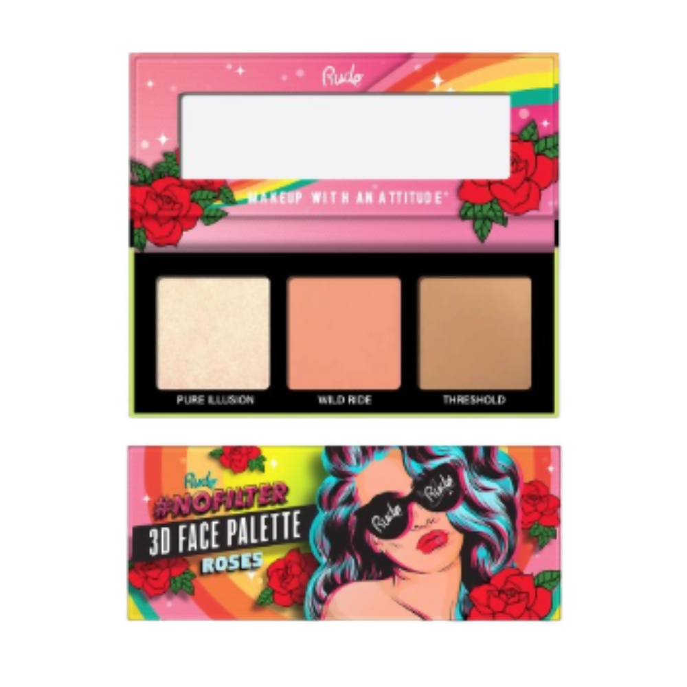 Rude Cosmetics Nofilter 3d Face Palette - Roses | Grocsy