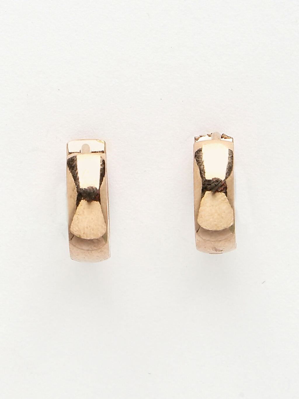 NVR Men's Rose Gold Stainless Steel Hoop Earrings | Grocsy