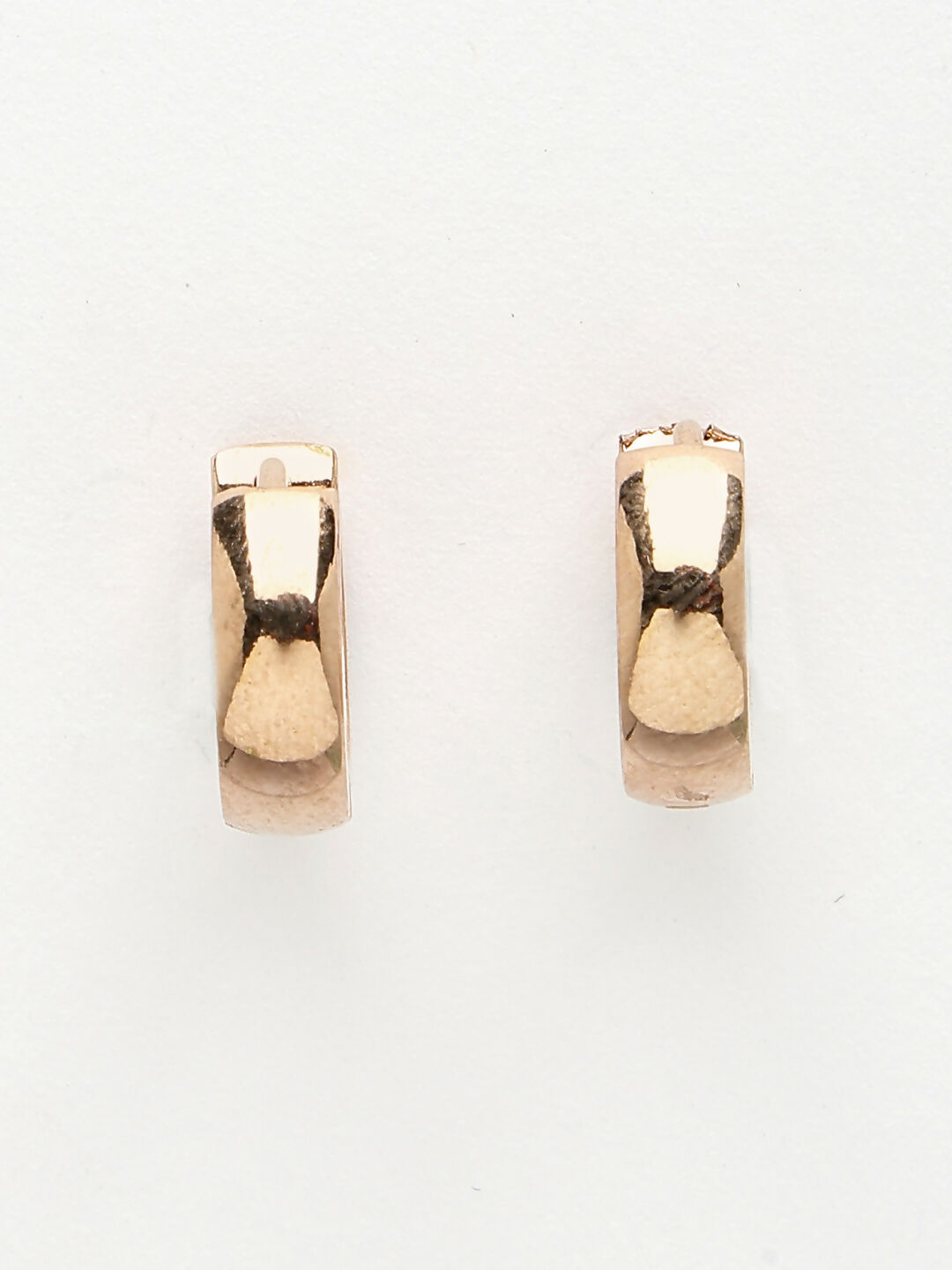 NVR Men's Rose Gold Stainless Steel Hoop Earrings | Grocsy