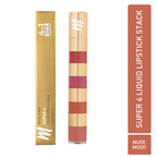 MyGlamm Super 4 Liquid Lipstick Stack - Nude Mood | Grocsy