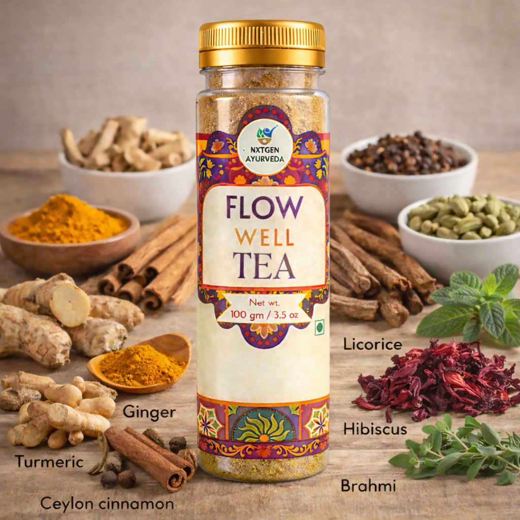 Nxtgen Ayurveda Flow Well Herbal Tea | Grocsy