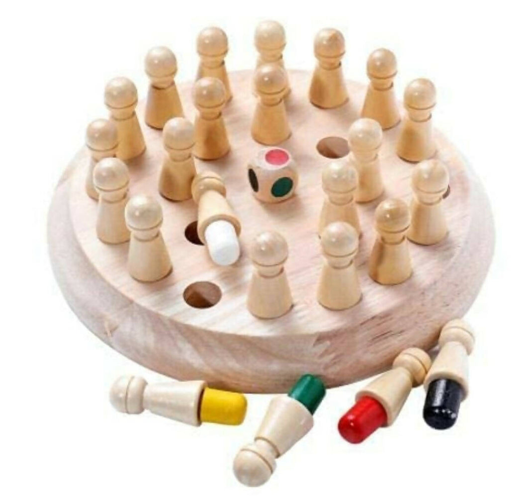 Kraftsman Wooden Memory Chess Game for Kids | Color Memory Chess Game | Educational Toy | Grocsy