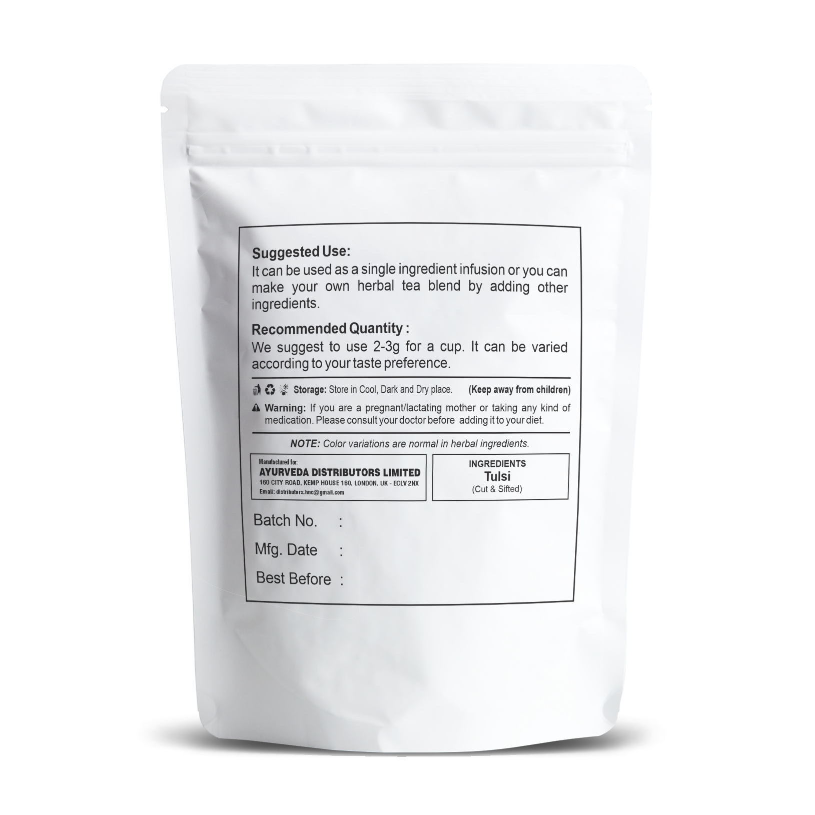 H&C Herbal Tulsi Cut & Sifted Herbal Tea Ingredient | Grocsy