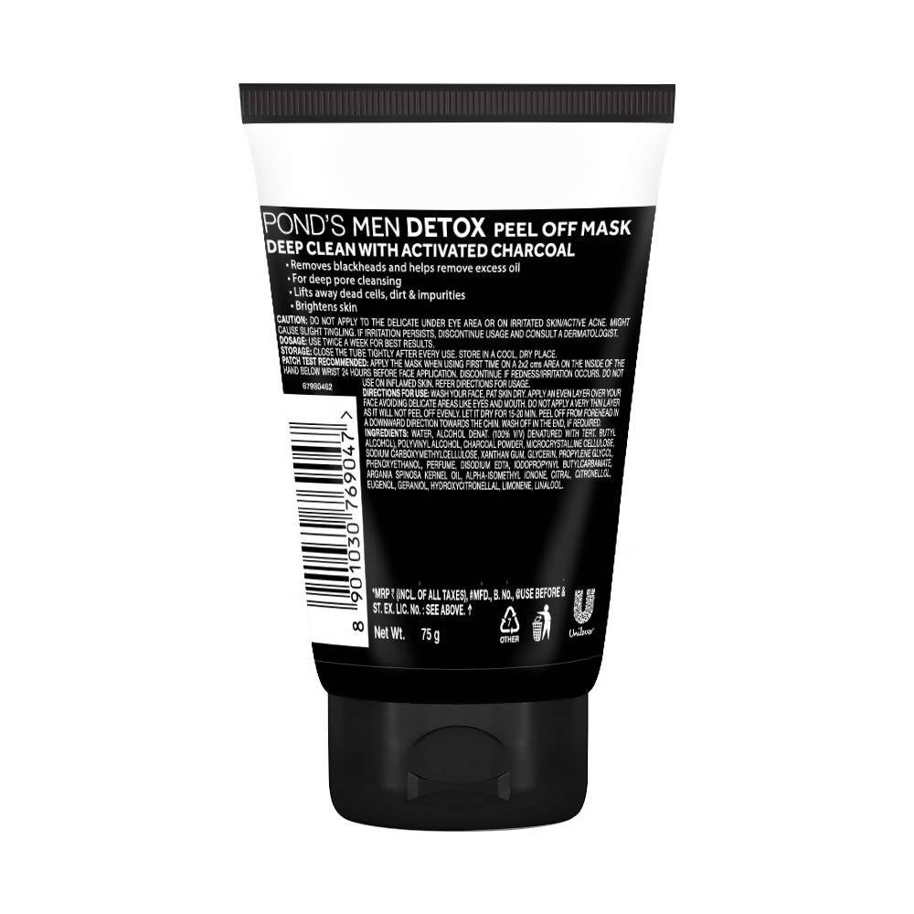 Ponds Men Charcoal Blackhead Removal Detox Peel Off Mask | Grocsy