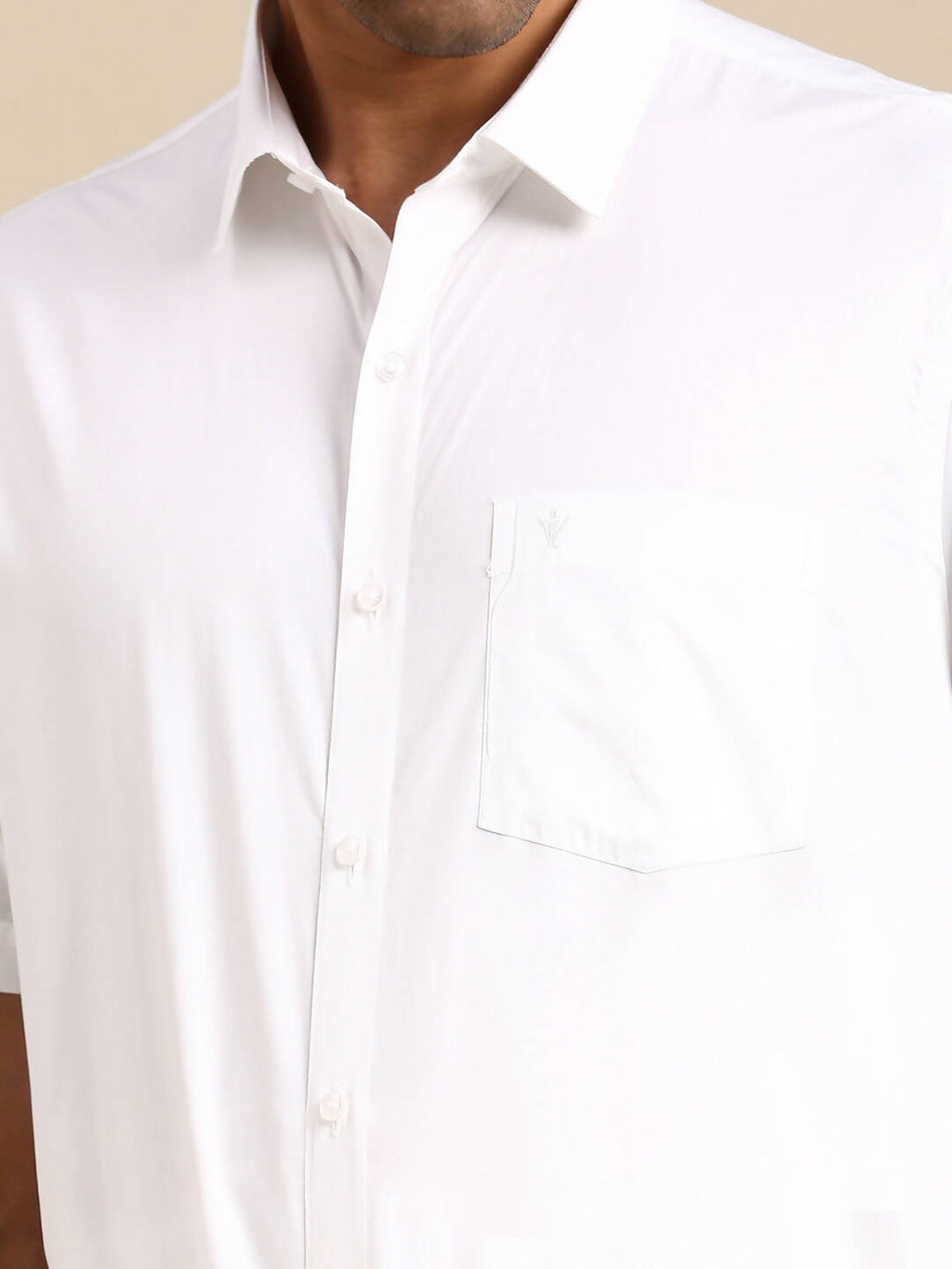 Ramraj Cotton Mens Half Sleeve White Shirt Plus Size - Pure Cotton | Grocsy