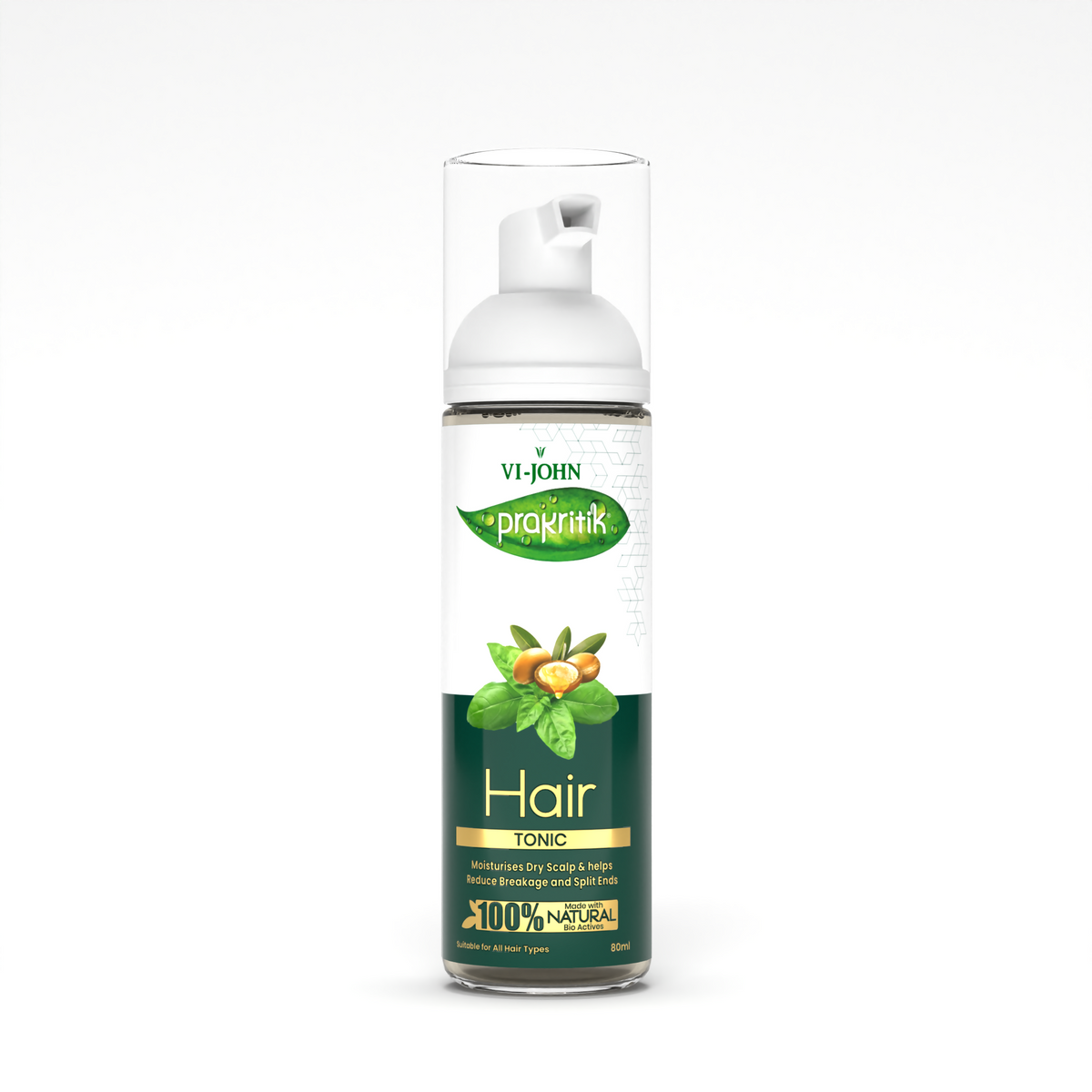 VI-JOHN Prakritik Hair Growth Tonic Prevents greying & dullness Made with 100% Natural Bio Actives | Grocsy