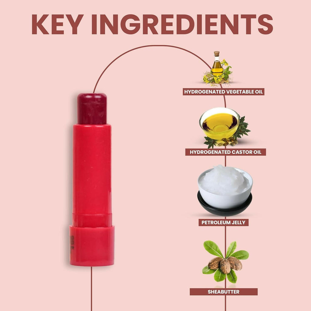 Oshea Herbals Nourishing Cherry Lip Balm with SPF 15, Instant Hydration, Relieves Dry & Chapped Lips | Grocsy