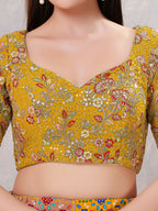 Joban Fashion Women Silk Mustard Stitched Blouse | Grocsy
