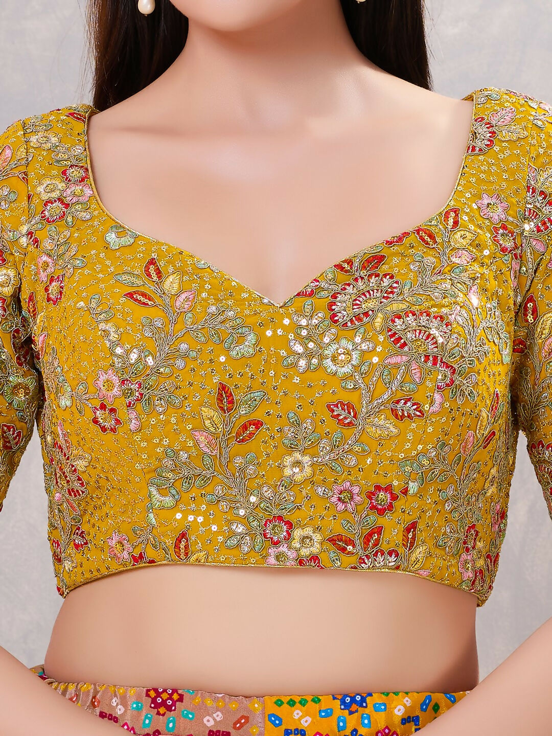 Joban Fashion Women Silk Mustard Stitched Blouse | Grocsy