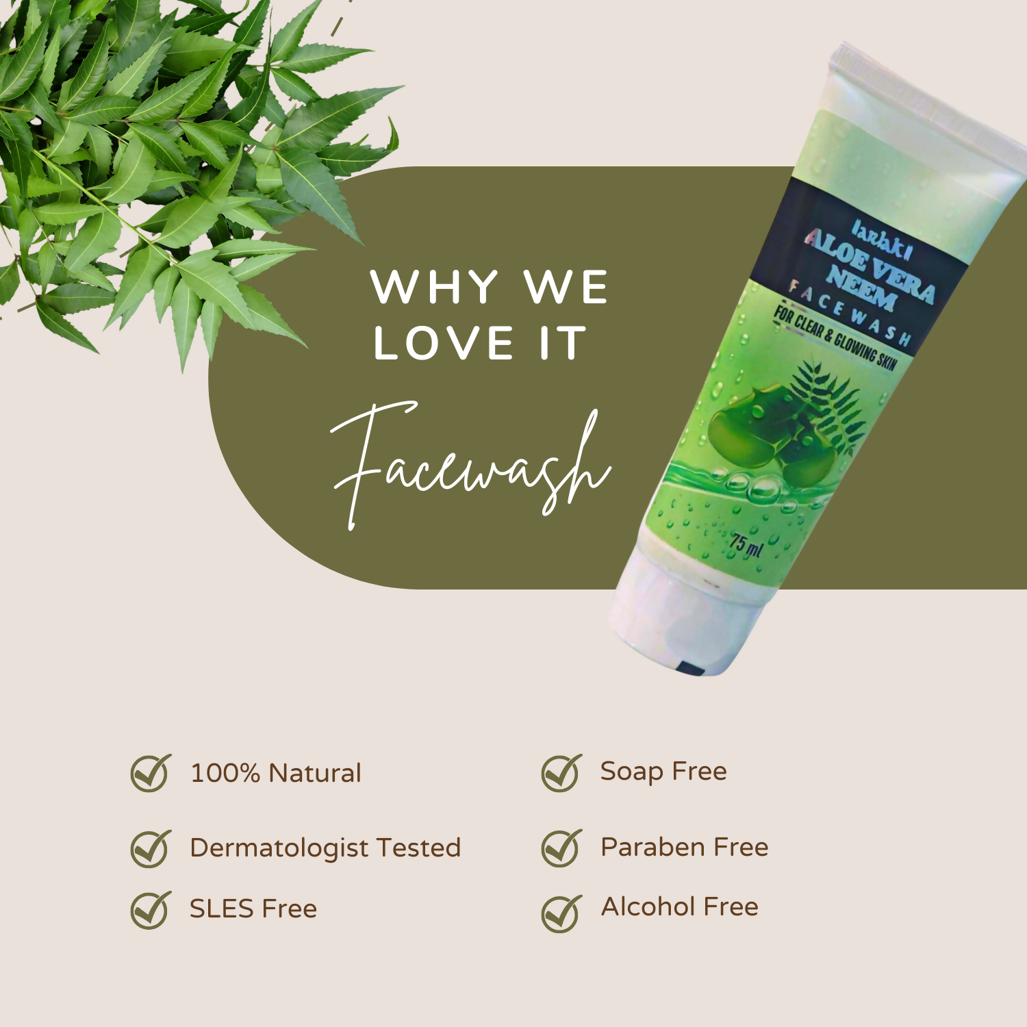 Arlak Aloe Vera Neem Face Wash Gel | Grocsy