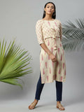 Ahalyaa Womens Chiku Pure Cotton Printed Kurtas | Grocsy