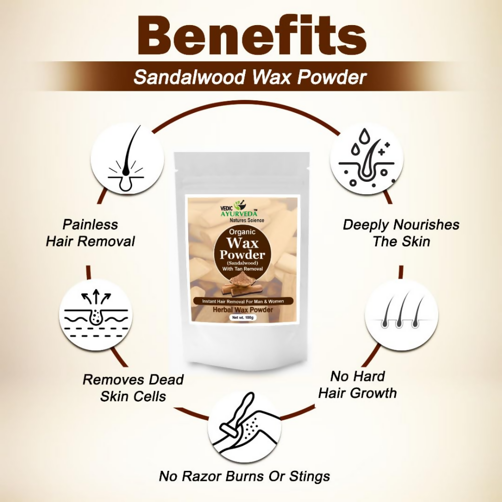 VedicAyurveda Herbal Wax Powder - Sandalwood | Grocsy