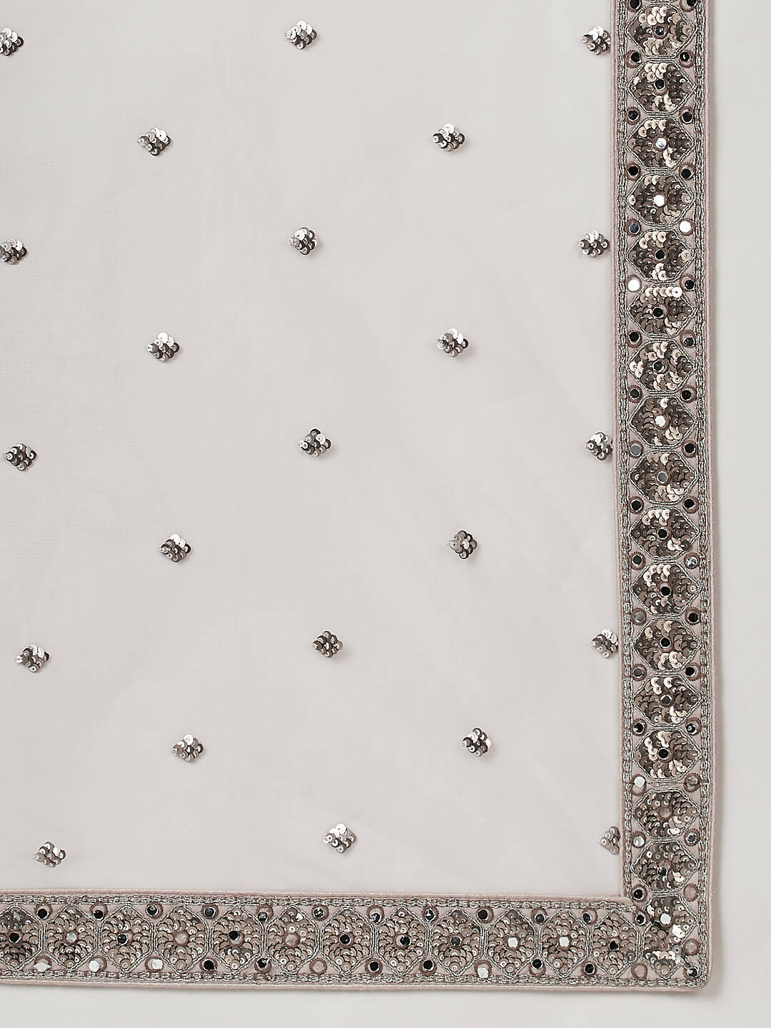 House of Panchhi Beige - Net Mirror & Sequins Embroiderey Lehenga choli | Grocsy