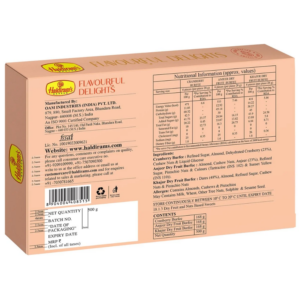 Haldiram's Flavourful Delights - Assorted Dry Fruits Burfee | Grocsy