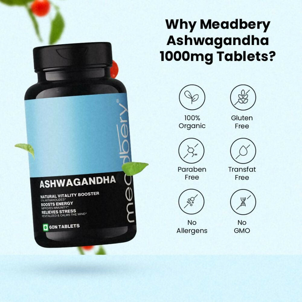 Meadbery Ashwagandha Tablets | Grocsy