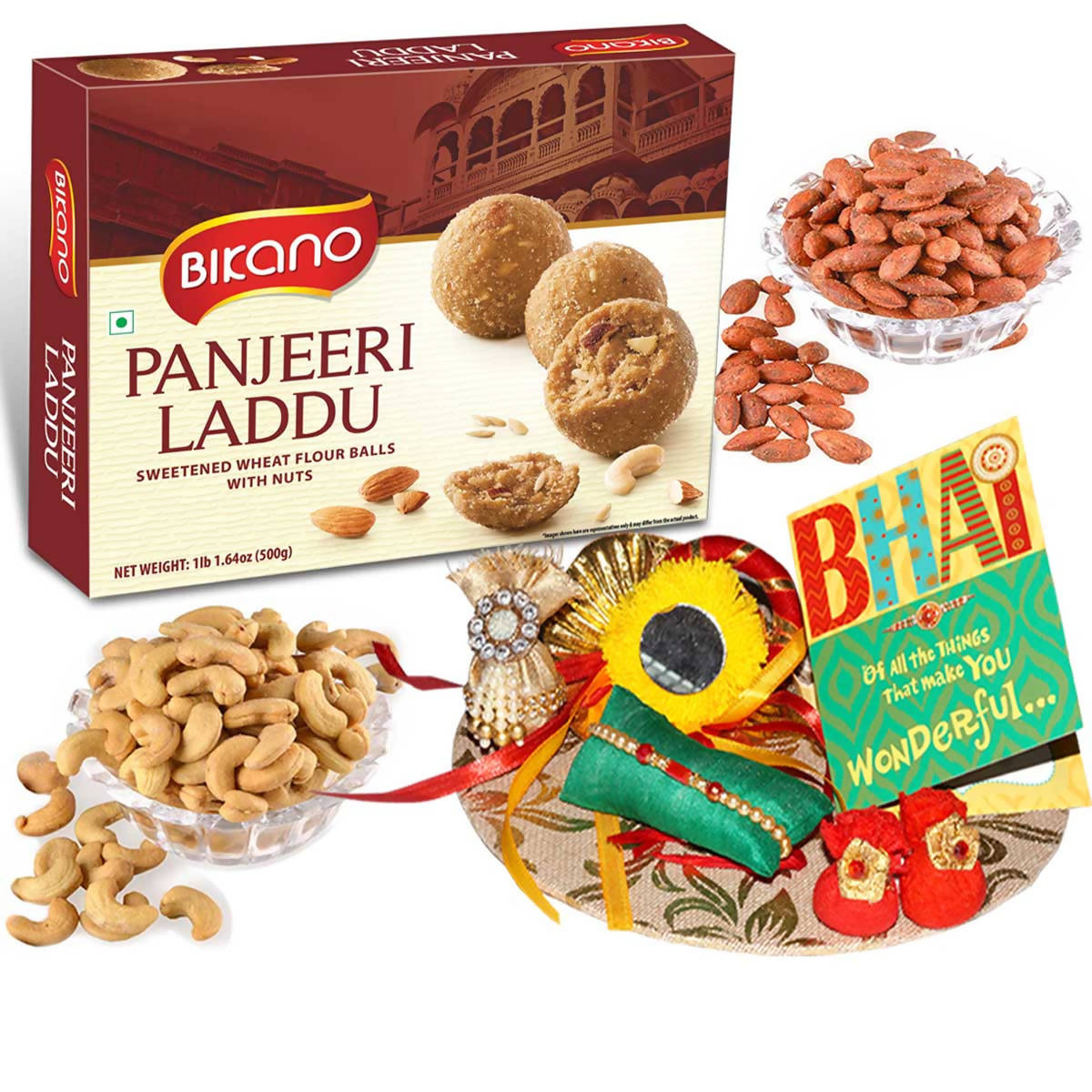 Bikano Panjeeri Laddoo and Dryfruits Rakhi Gifts | Grocsy