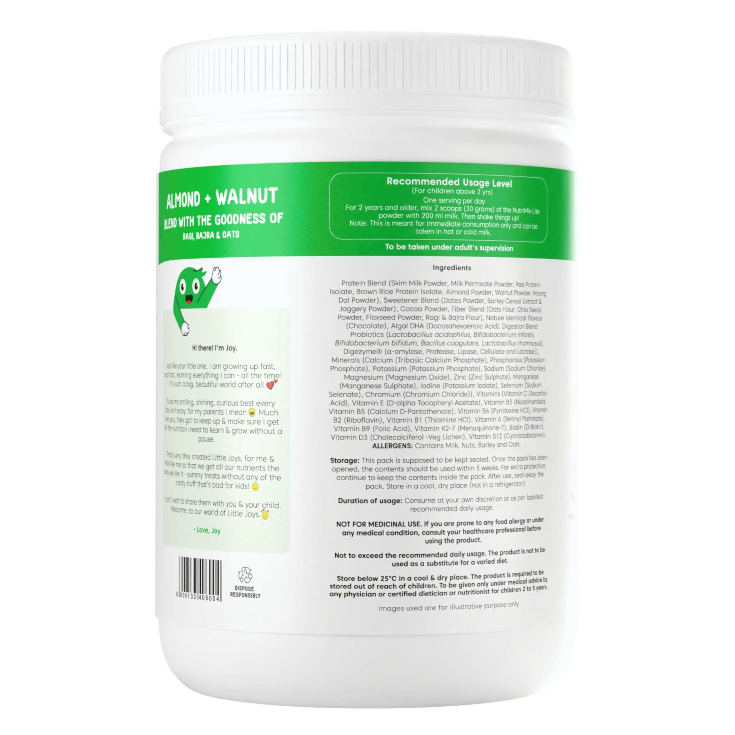 Little Joys Nutrimix Lite Powder for Young Kids (2-6 Years) - Chocolate Flavour | Grocsy