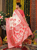 Shree Shyam Fashion Silk White Saree | Grocsy