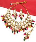 Joban Fashion Hand Made High Quality Gold Plated Base Metal Alloy Kundan Stone Studded Kundan Jewellery Set | Grocsy