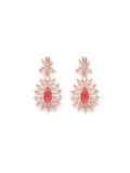 Long kundan earring (Red) - Ruby Raang