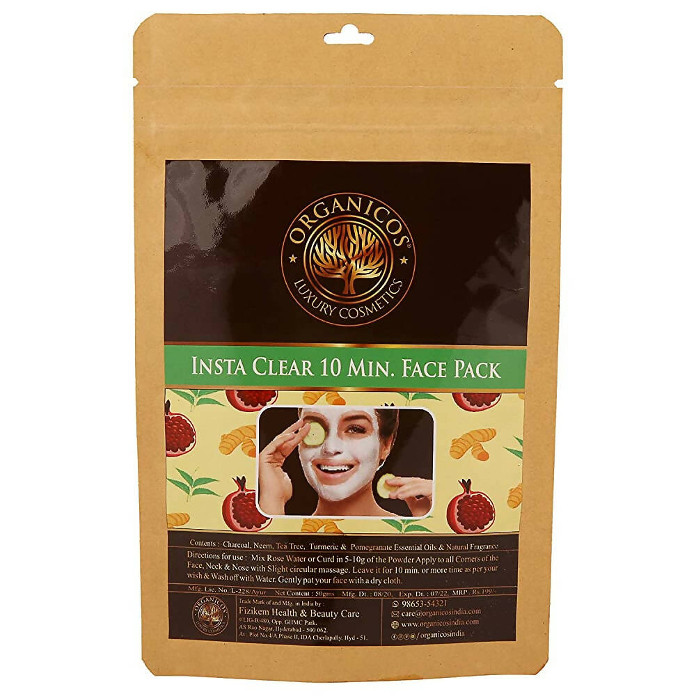 Organicos Insta Clear 10 Min Face Pack | Grocsy