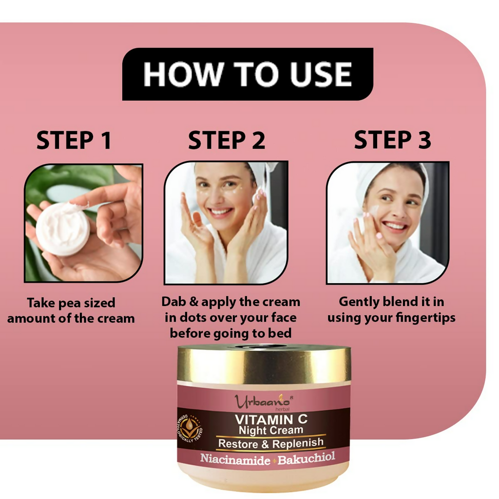 Urbaano Herbal Vitamin C Night Cream Glow | Grocsy