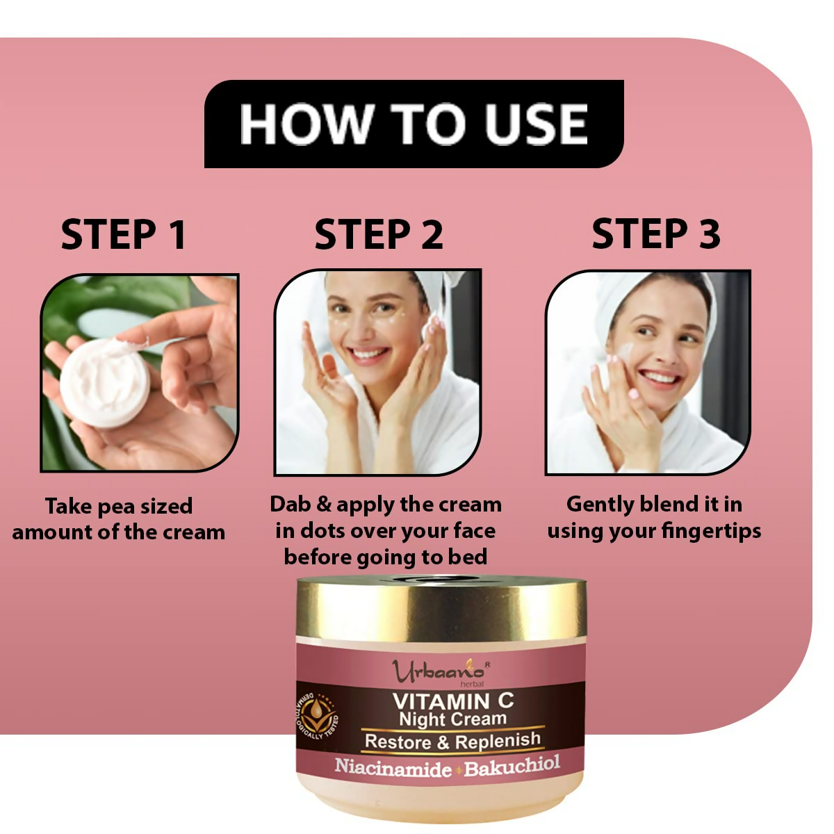 Urbaano Herbal Vitamin C Night Cream Glow | Grocsy