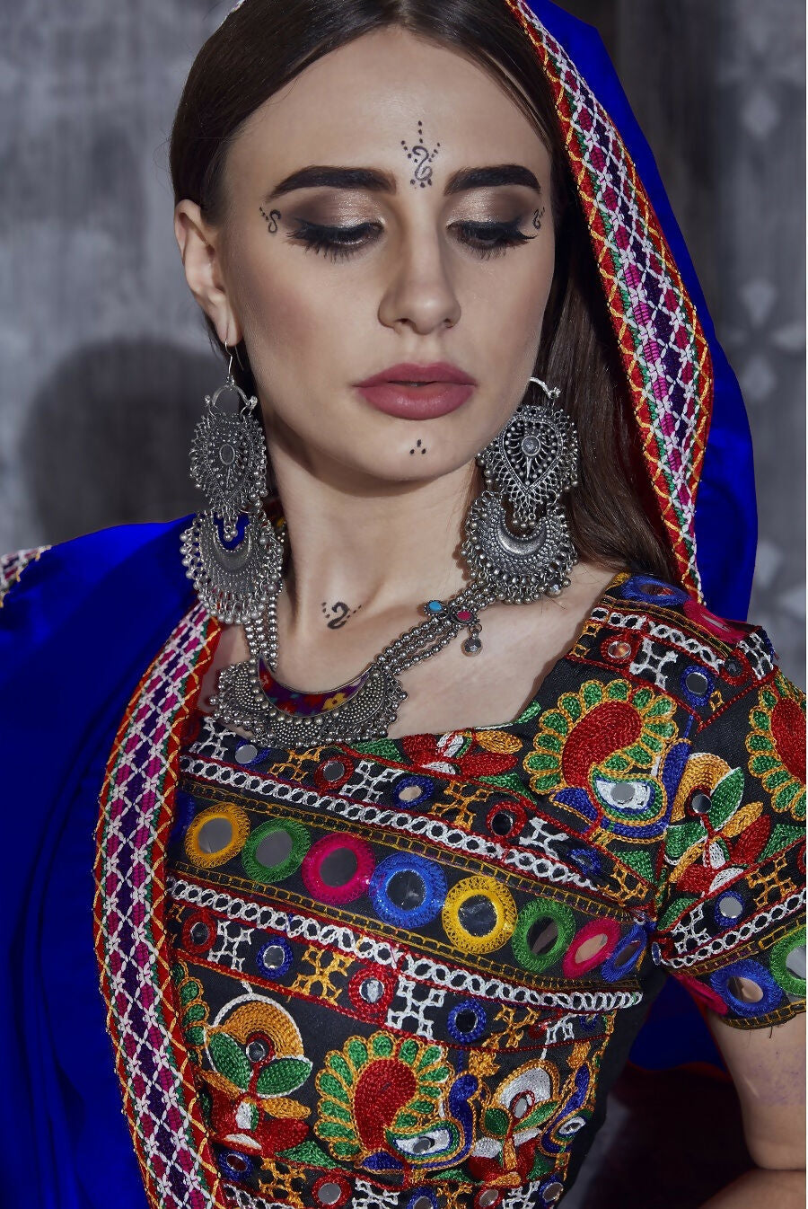 AI Fashion Black Art Silk Designer Navratri Lehenga Choli Collection | Grocsy