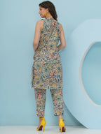 Joban Fashion Floral Co Ord Set With Embellished Sling Bag - Multi | Grocsy