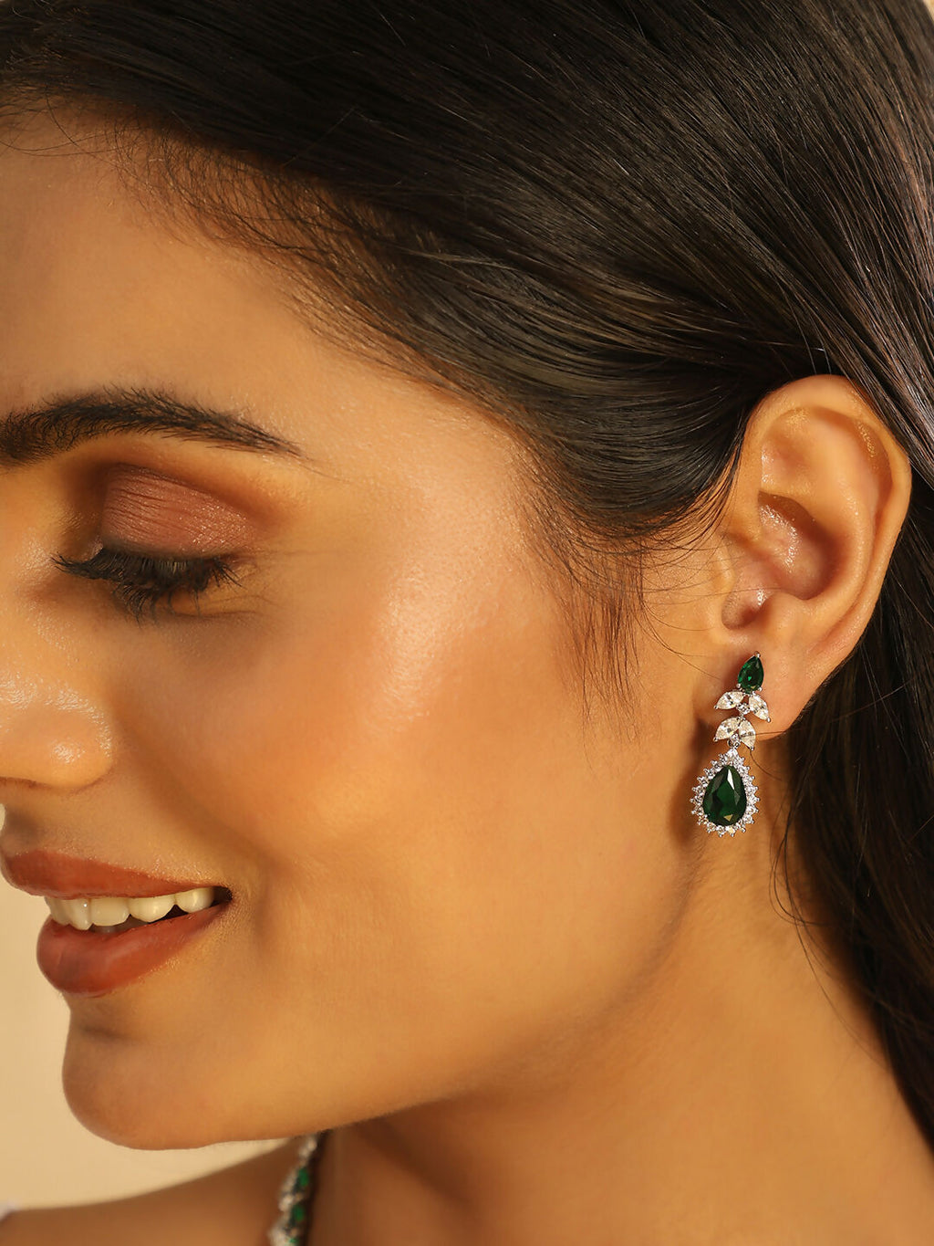 Nuyug Celestial Emerald Cubic ZIrcon Necklace Set | Grocsy