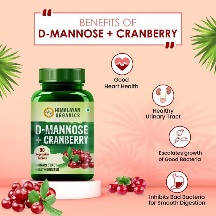 Himalayan Organics D-Mannose + Cranberry Vegetarian Capsules | Grocsy