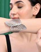 VOJ Pack of 3 Bracelet - Gold, Silver and Black Tonned Kada Bracelet.