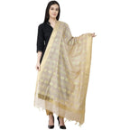 A R Silk Baswada Gold Print Fancy Dupatta Golden Color Dupatta or Chunni | Grocsy