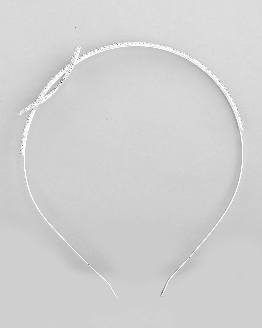 VOJ Silver Plated Bow Shaped AD studded Hairband | Grocsy