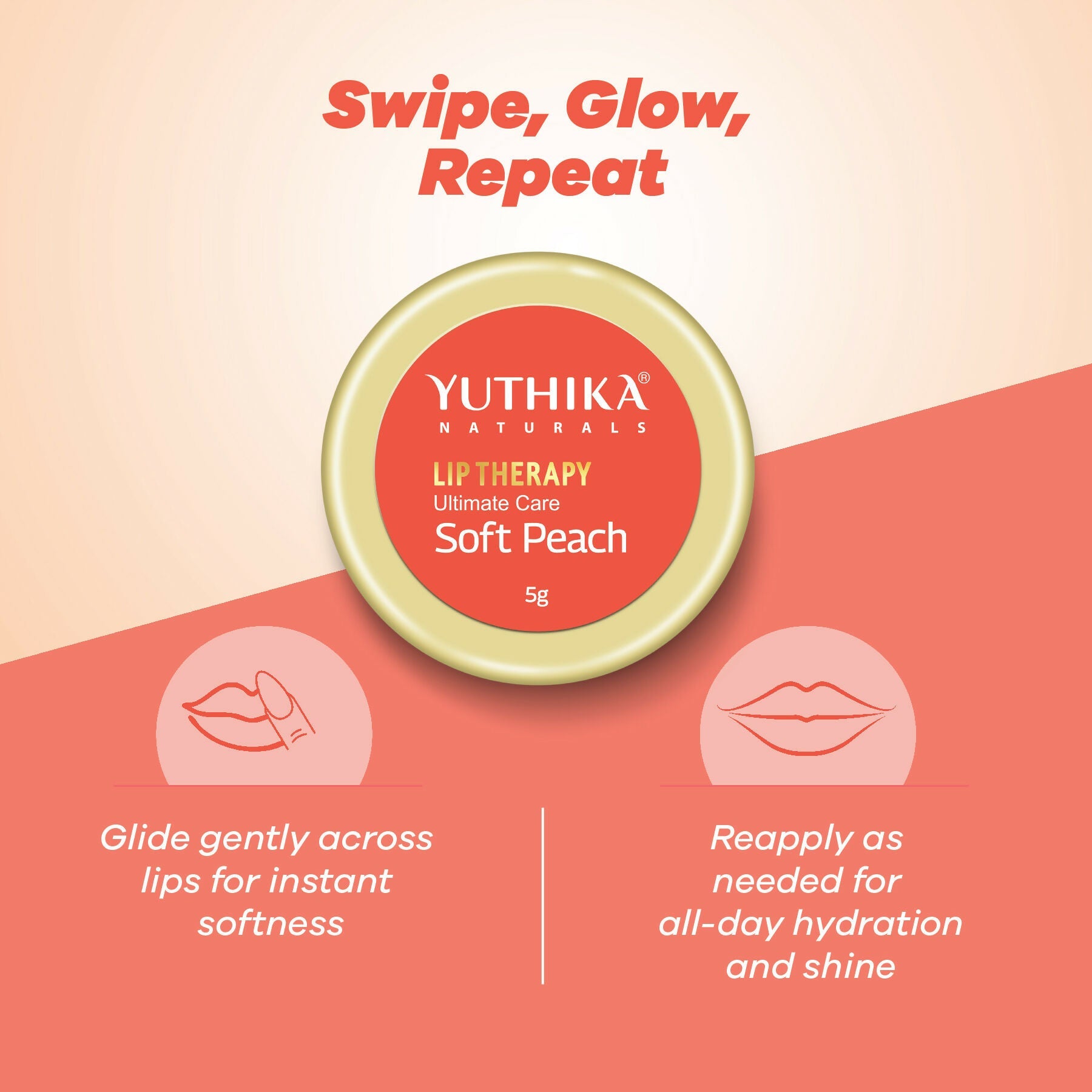 Yuthika Moisturizing Lip Balm – Soft Peach | Grocsy