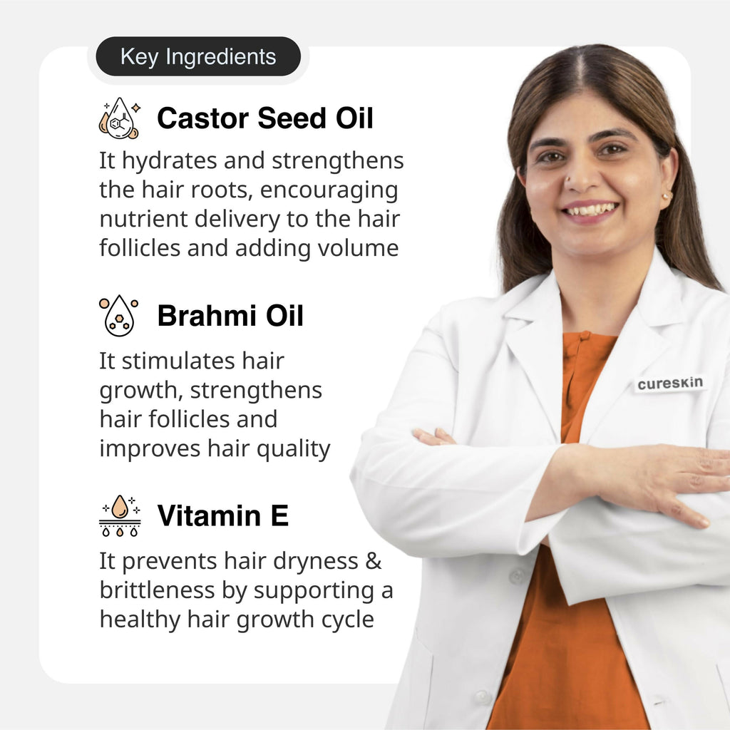 Cureskin Eye Brow & Lash Oil - Eyelash Growth Serum | Grocsy