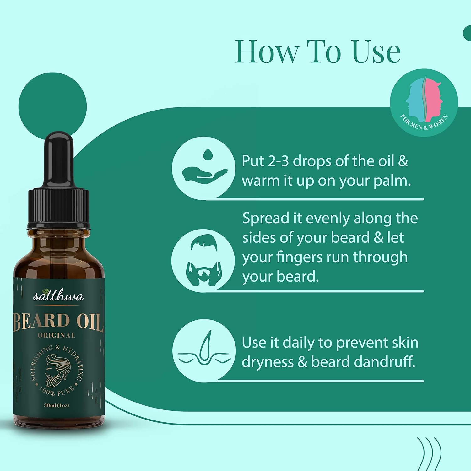 Satthwa Beard Oil With Oud Wood Oil | Grocsy