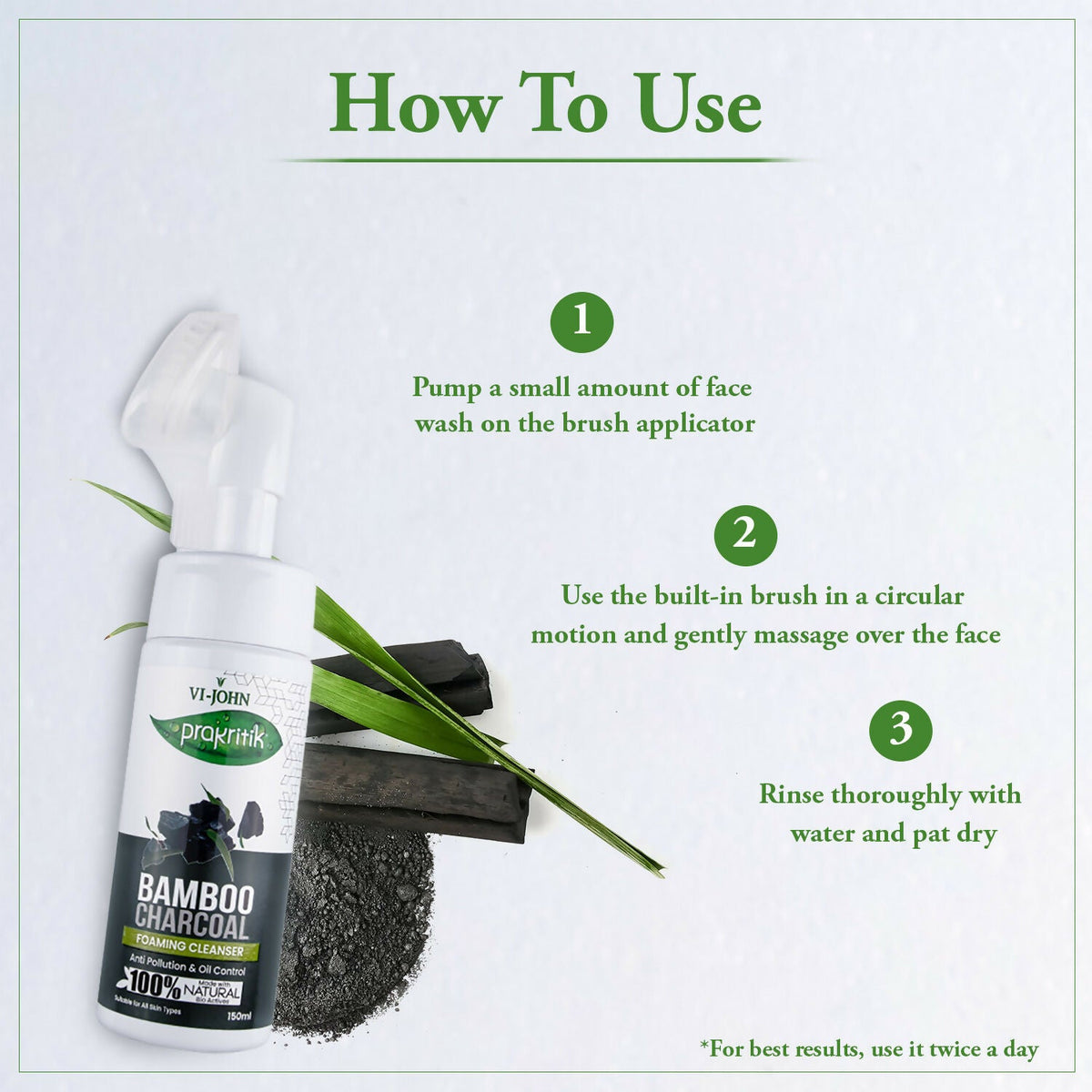 VI-JOHN Prakritik Bamboo Charcoal geling , Removes Tan, 100% Natural Bio Actives Face Wash | Grocsy