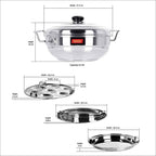Sumeet Stainless Steel Kadhai Set with Lid and 5 Plates | Grocsy