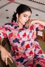 Vaasva Women Multi-colour Muslin Floral Print Shirt & Pant (Co-ords set) | Grocsy